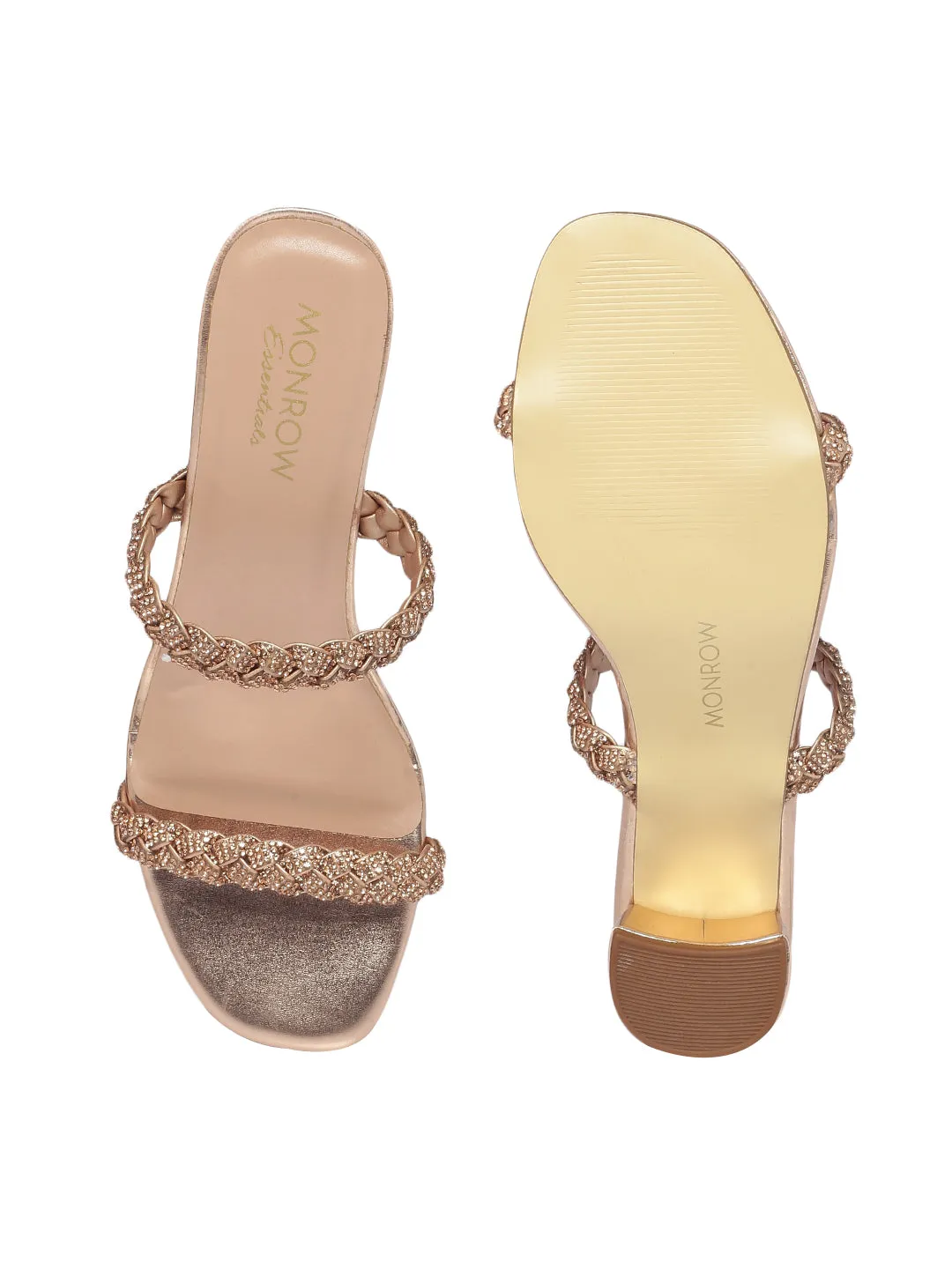 Erica Rose Gold Block Heels