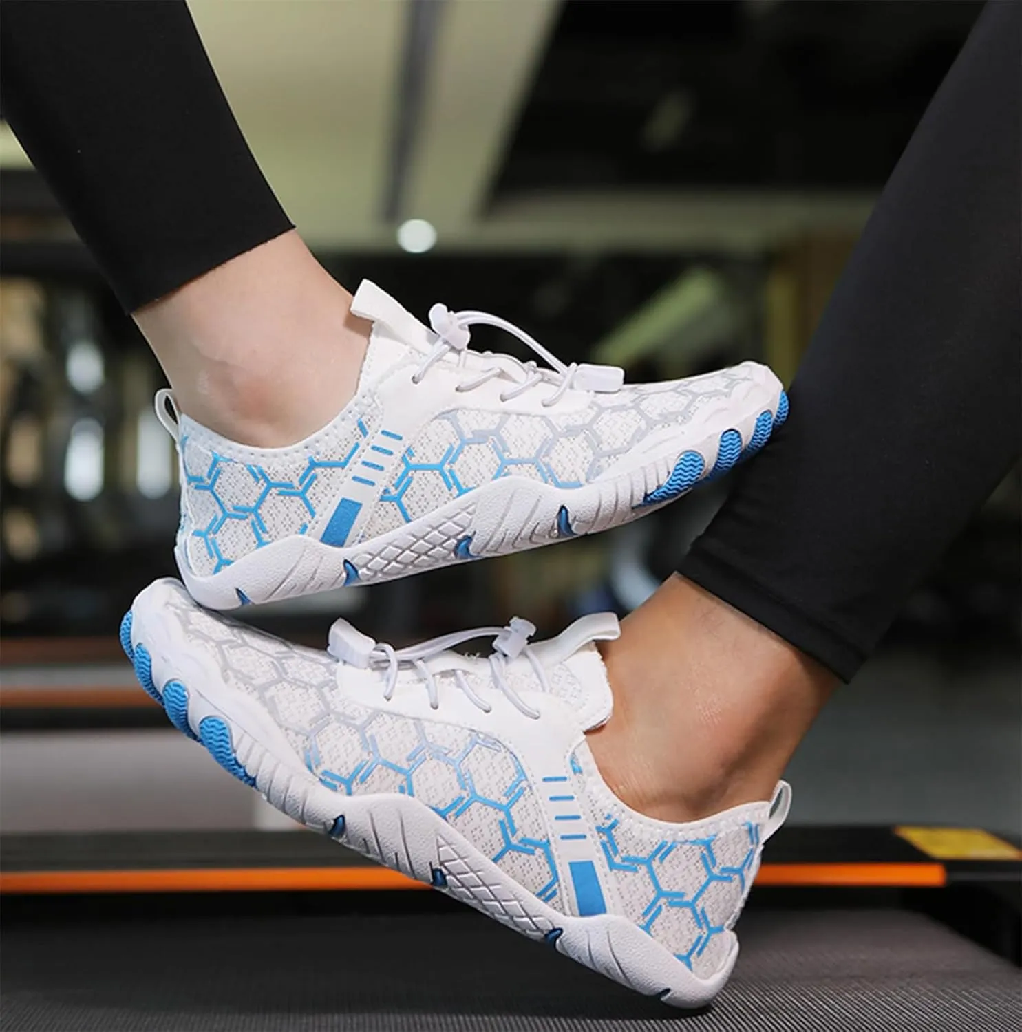 Hiking Shoes for Women Men Lightweight Non-Slip Barefoot Shoes Quick Dry Wide Toe Box Water Shoes Athletic Plaid Printed Water Shoes for Swimming Kayaking Surfing Running Exercising Climbing