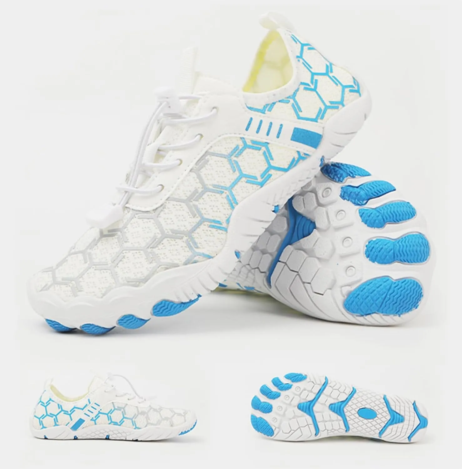 Hiking Shoes for Women Men Lightweight Non-Slip Barefoot Shoes Quick Dry Wide Toe Box Water Shoes Athletic Plaid Printed Water Shoes for Swimming Kayaking Surfing Running Exercising Climbing