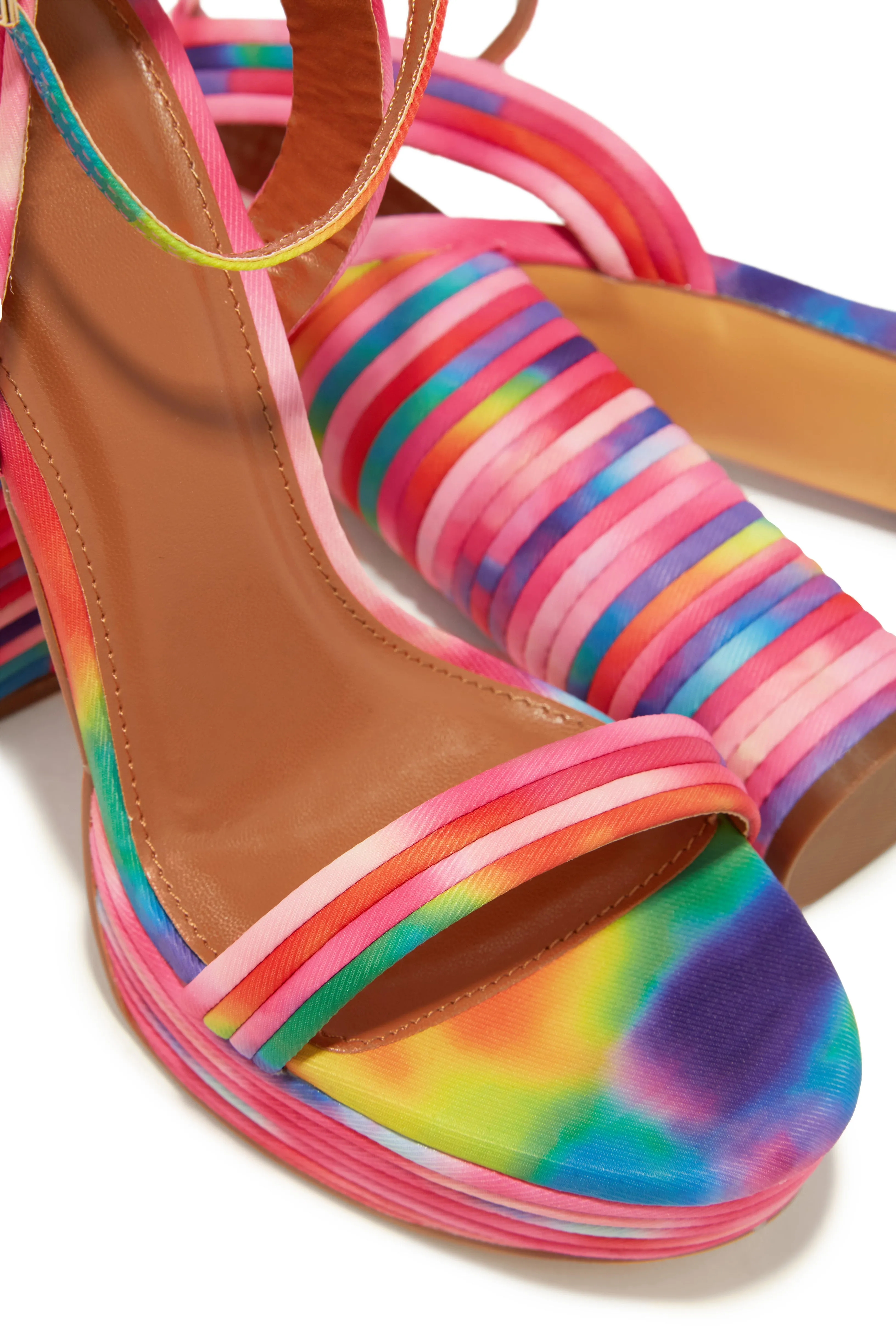 Jazzlyn Platform Block Heels - Rainbow