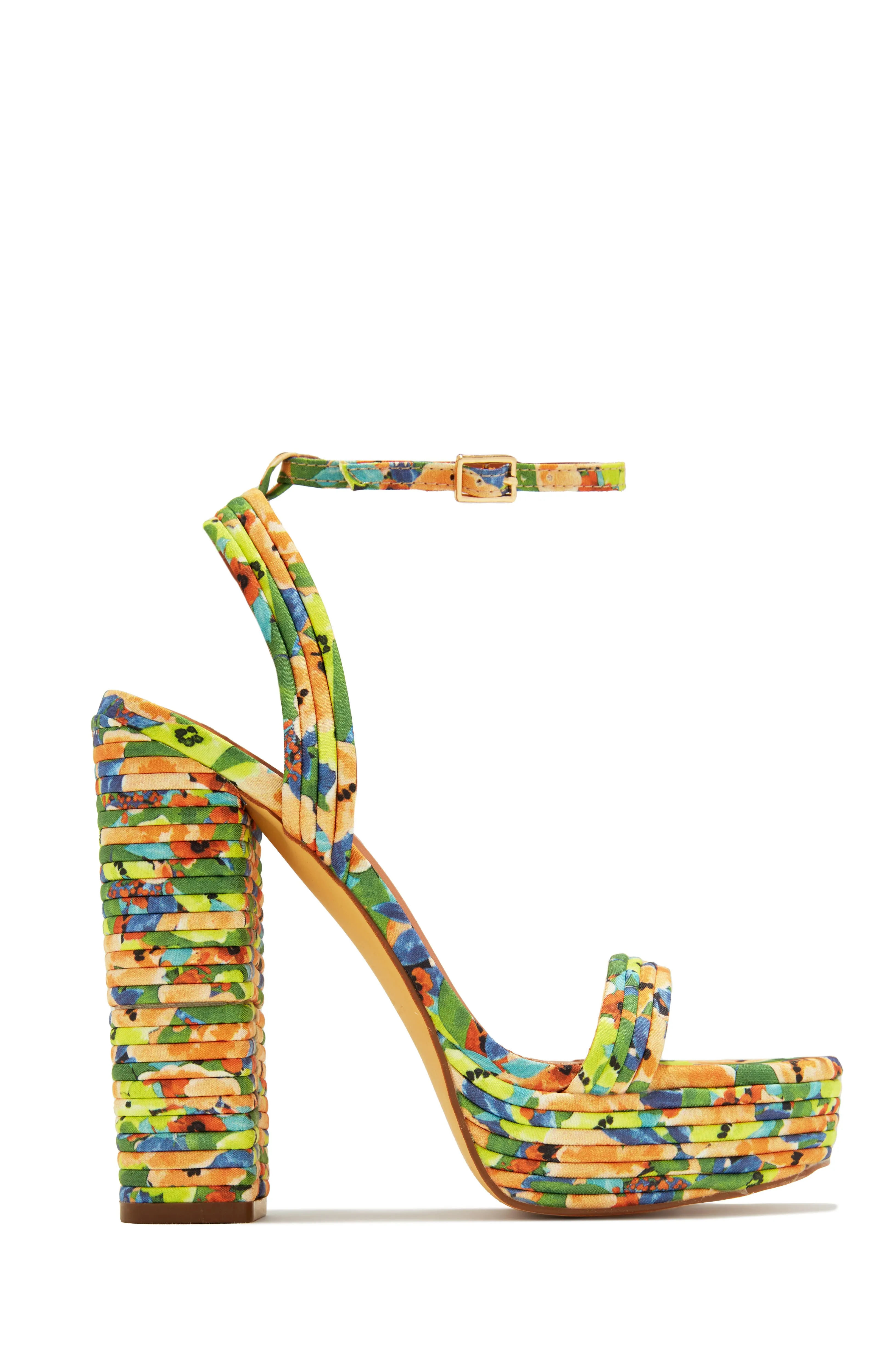 Jazzlyn Platform Block Heels - Rainbow