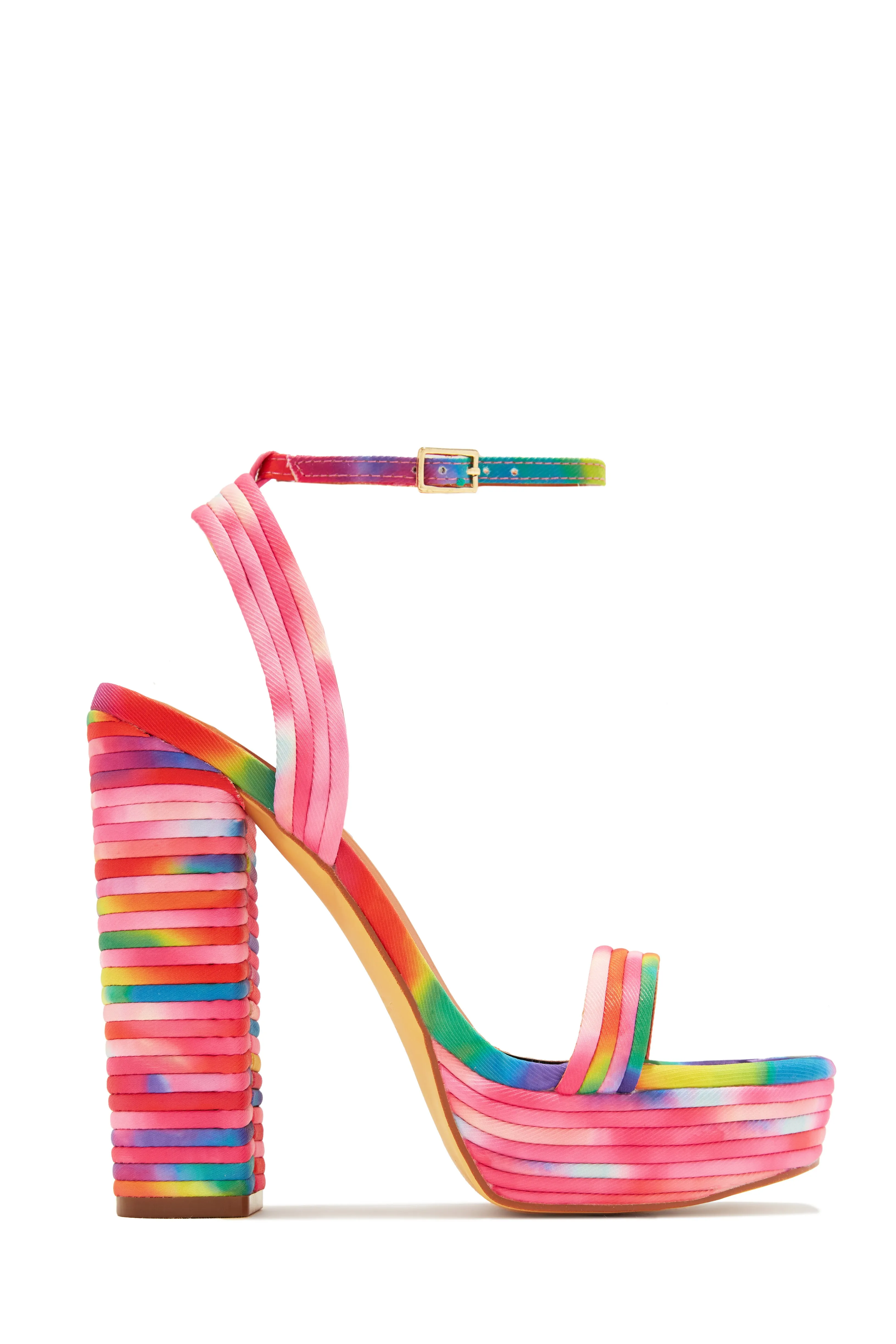 Jazzlyn Platform Block Heels - Rainbow