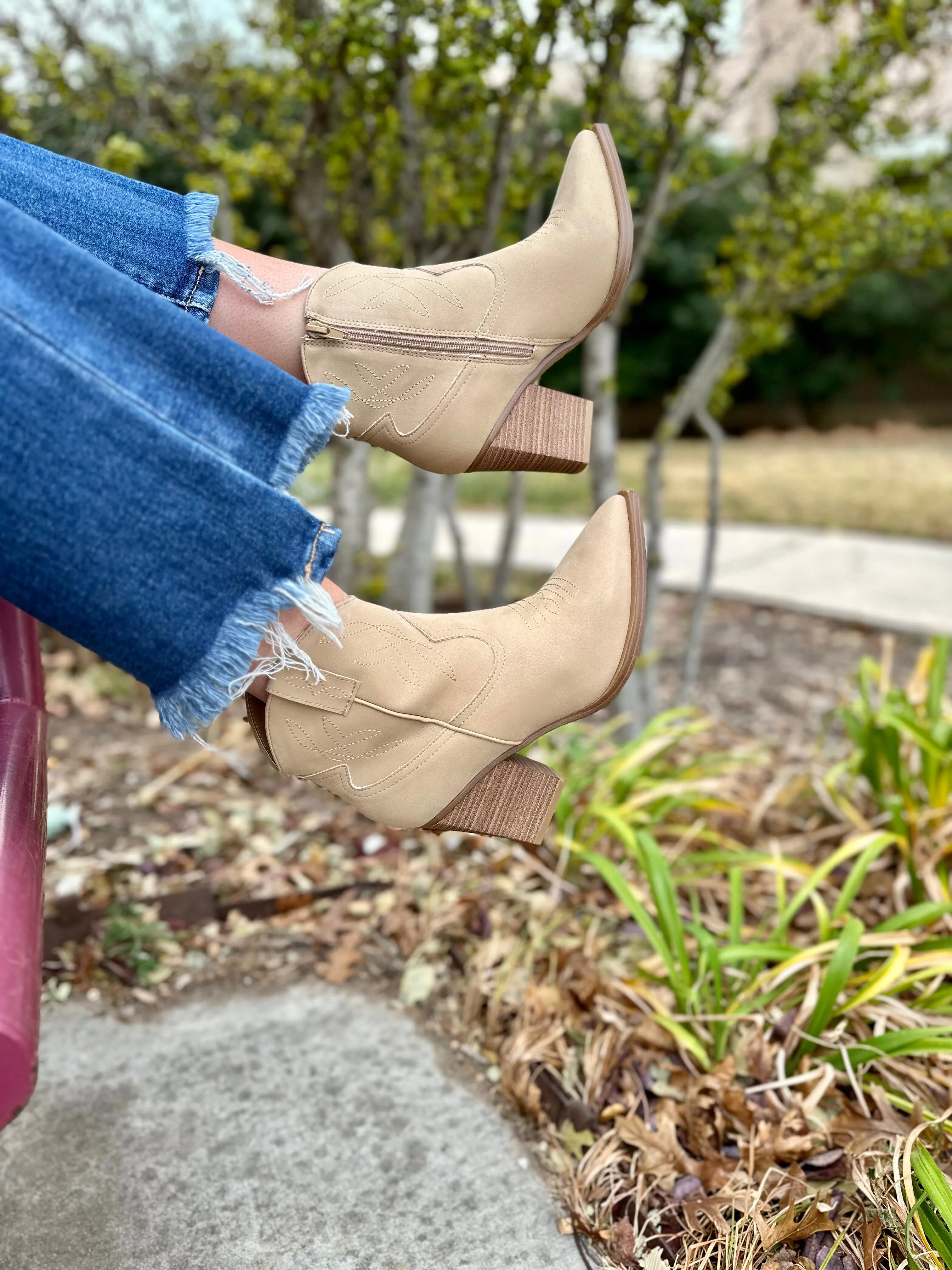 Sawyer Taupe Western Bootie