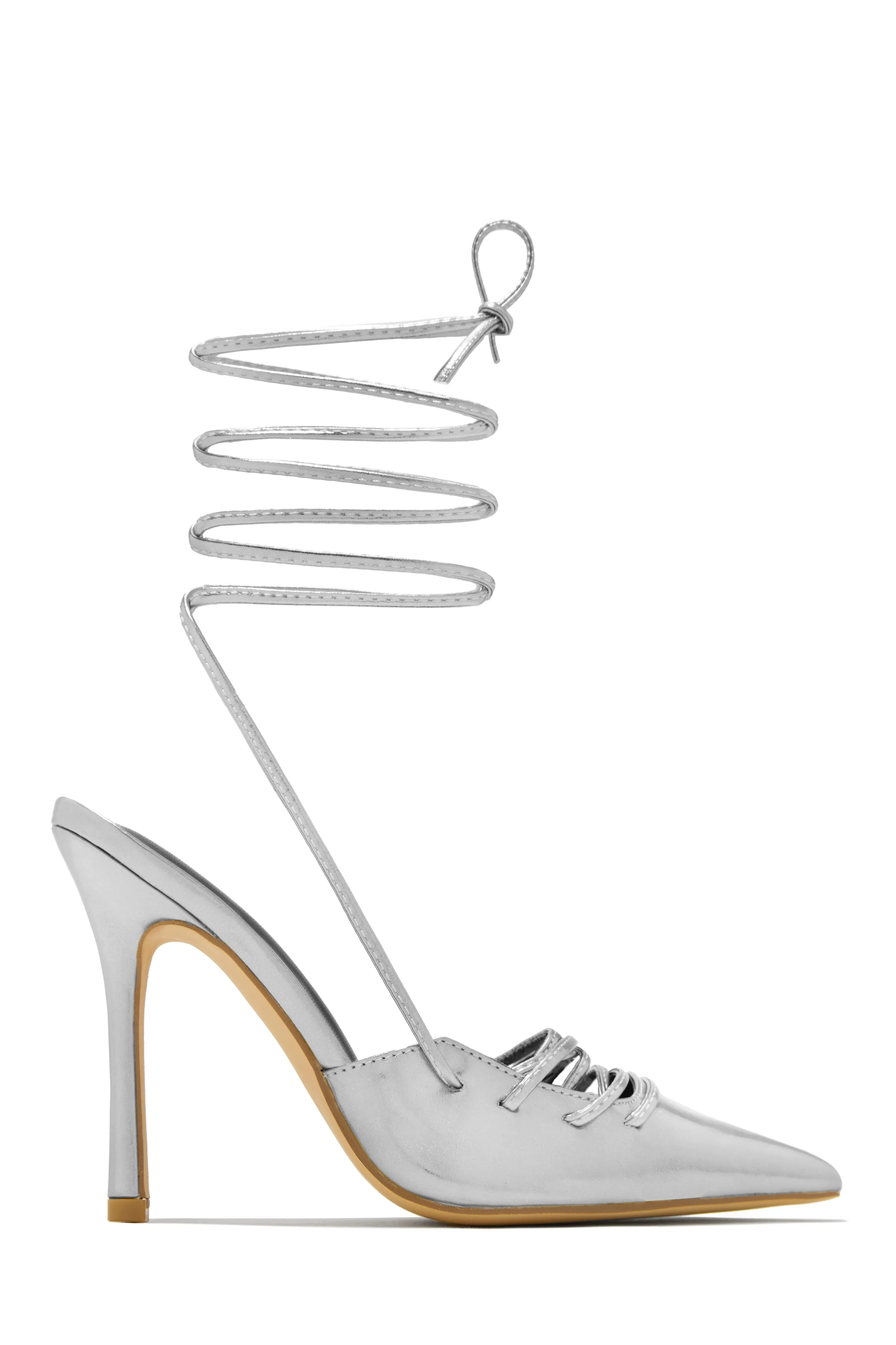 Simone Lace Up High Heel Pumps - Pink