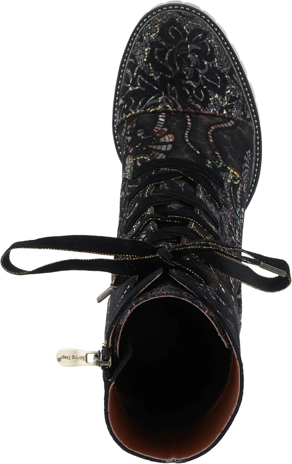 Spring Step L'Artiste Solay-Delsol Women's Combat Glam Bootie - Unique Blend, Sturdy Heel, All-Day Comfort