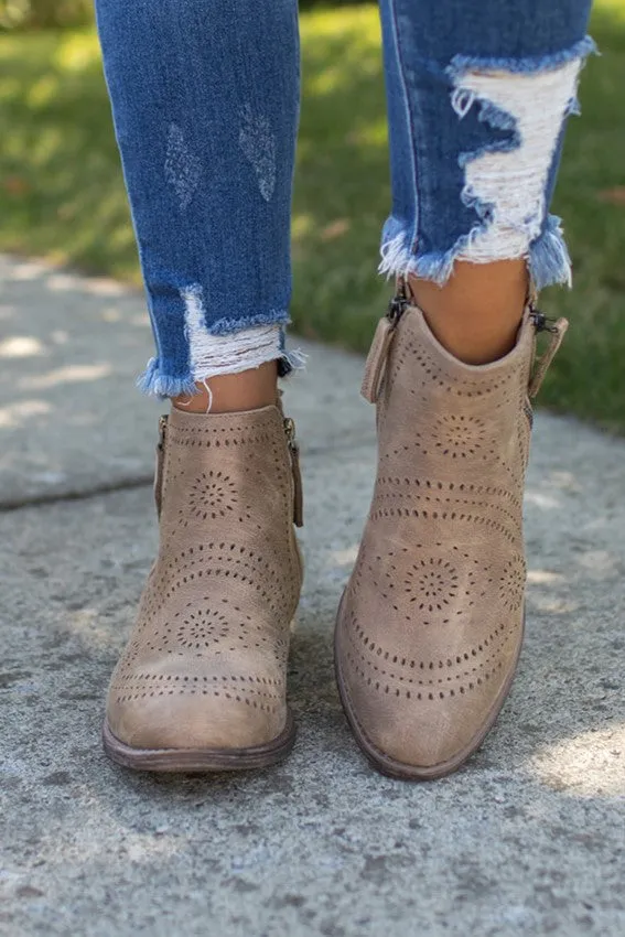 Very G Beige Lisette Booties