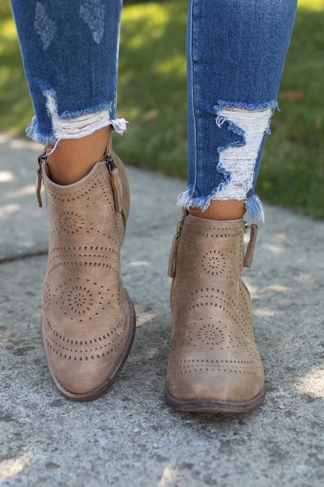 Very G Beige Lisette Booties