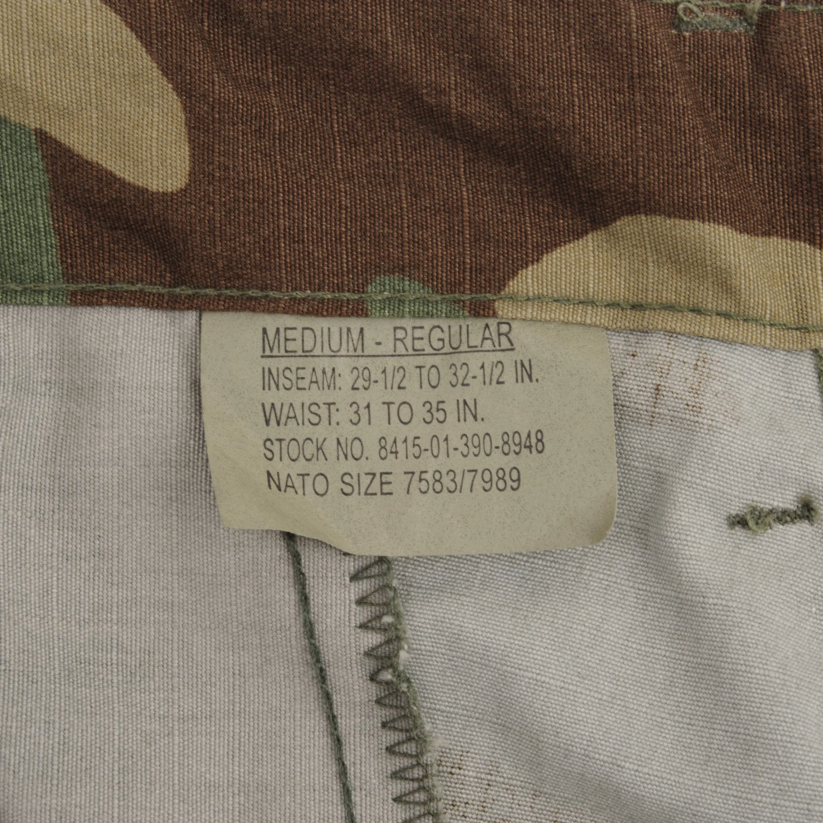 VINTAGE US ARMY WOODLAND CAMO COMBAT TROUSERS PANTS 2000 MEDIUM REG DEADSTOCK