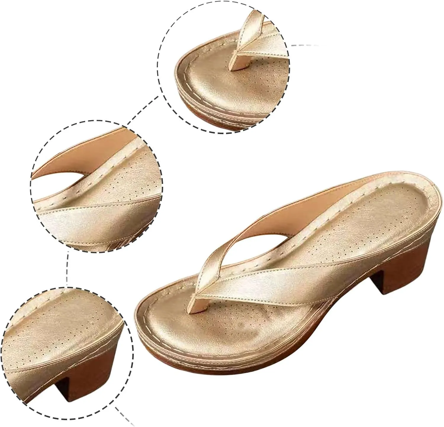 Women Summer Solid Slip On Casual Open Toe Square Heels Comfortable Beach Shoes Sandals Slide on Sandals for Women Wide