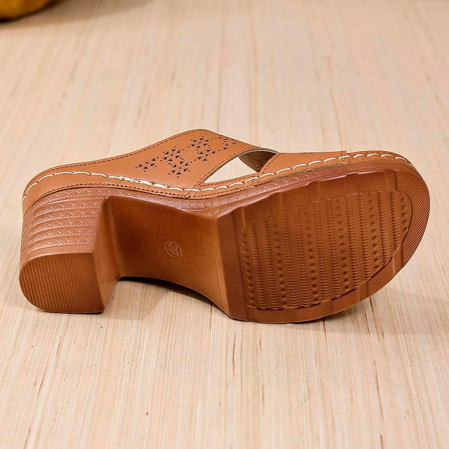 Women's Summer Fashion Sandals Mid Heel Open Toe Comfortable Casual Beach Walking Shoes Ladies Stylish Slip On